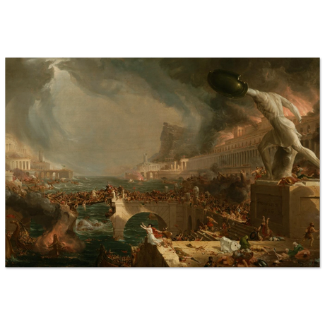 the course of empire destruction by thomas cole classic historical art print60x90 cm / 24x36″Canvas