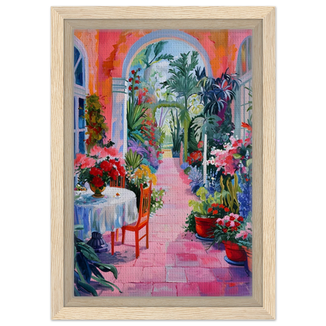 garden of morning light blooming terrace escape wall art print30x45 cm / 12x18″Wood Prints
