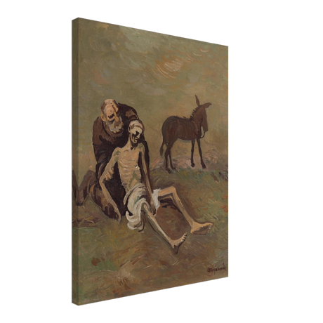 The Good Samaritan by CypriÃ¡n MajernÃ­k â€“ Expressionist Biblical Wall Art PrintBrushed Aluminum Print45x60 cm / 18x24â€³