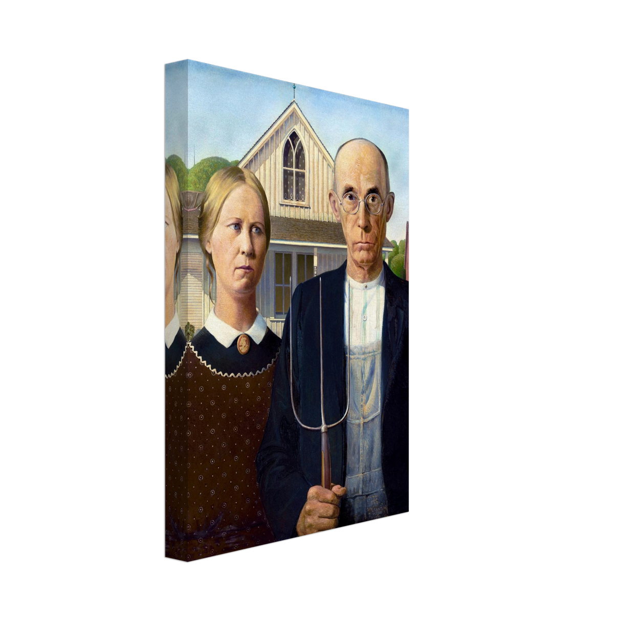 American Gothic by Grant Wood â€“ Iconic American Regionalism Art PrintCanvas50x75 cm / 20x30â€³