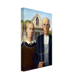 American Gothic by Grant Wood â€“ Iconic American Regionalism Art PrintCanvas50x75 cm / 20x30â€³