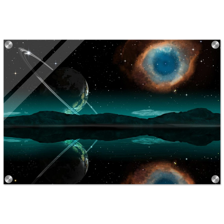 celestial reflections a portal beyond the stars wall art print20x30 cm / 8x12″Framed Canvas