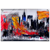 Urban Inferno â€“ Abstract Cityscape Wall Art PrintFramed Canvas40x60 cm / 16x24â€³