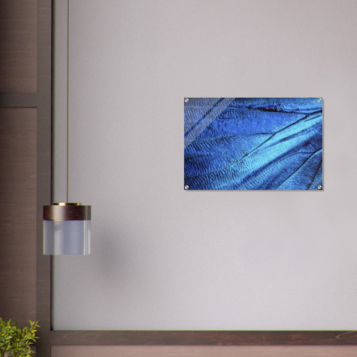  wall art blue butterfly wing