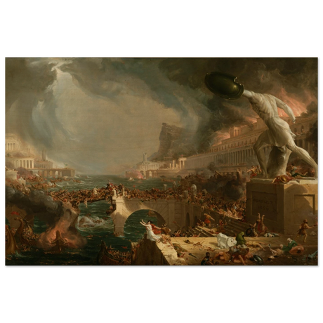 the course of empire destruction by thomas cole classic historical art print70x100 cm / 28x40″Brushed Aluminum Print