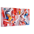 Chromatic Faces â€“ Modern Abstract Cubist Art Print30x60 cm / 12x24â€³