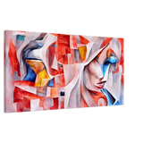 Chromatic Faces â€“ Modern Abstract Cubist Art Print30x60 cm / 12x24â€³