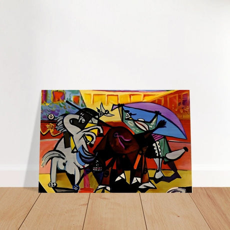A Bullfight Cubism Painting by Pablo Picasso | wall art print - Brushed Aluminum Print - 30x45 cm / 12x18″ - 