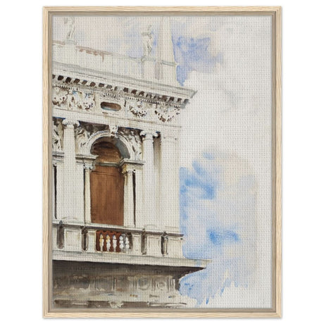 A Corner of the Library in Venice (ca. 1904–1907) by John Singer Sargent | Vintage wall art print - Framed Canvas - 60x80 cm / 24x32″ - Wood frame