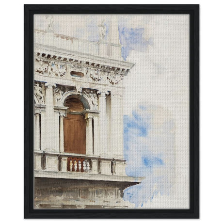A Corner of the Library in Venice (ca. 1904–1907) by John Singer Sargent | Vintage wall art print - Framed Canvas - 40x50 cm / 16x20″ - Black frame