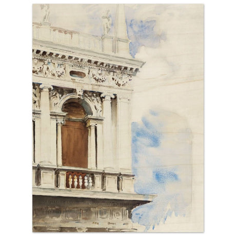A Corner of the Library in Venice (ca. 1904–1907) by John Singer Sargent | Vintage wall art print - Wood Prints - 60x80 cm / 24x32″ - 