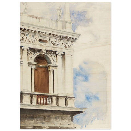 A Corner of the Library in Venice (ca. 1904–1907) by John Singer Sargent | Vintage wall art print - Wood Prints - 50x70 cm / 20x28″ - 