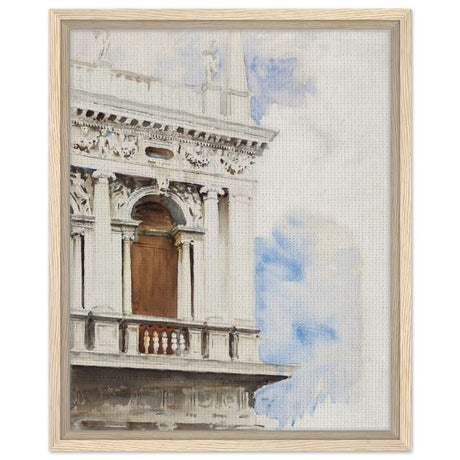A Corner of the Library in Venice (ca. 1904–1907) by John Singer Sargent | Vintage wall art print - Framed Canvas - 40x50 cm / 16x20″ - Wood frame