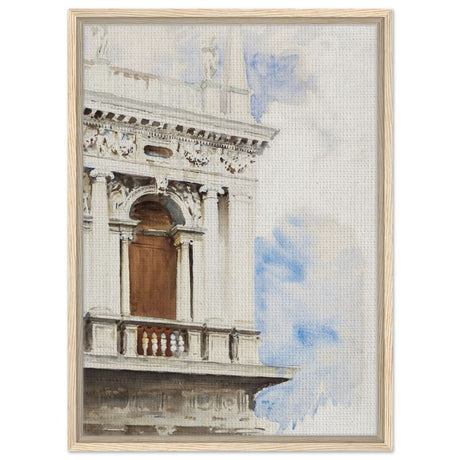 A Corner of the Library in Venice (ca. 1904–1907) by John Singer Sargent | Vintage wall art print - Framed Canvas - 50x70 cm / 20x28″ - Wood frame