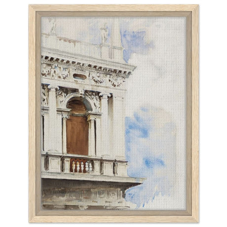 A Corner of the Library in Venice (ca. 1904–1907) by John Singer Sargent | Vintage wall art print - Framed Canvas - 30x40 cm / 12x16″ - Wood frame