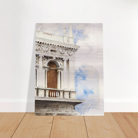 A Corner of the Library in Venice (ca. 1904–1907) by John Singer Sargent | Vintage wall art print - Brushed Aluminum Print - 30x40 cm / 12x16″ - 