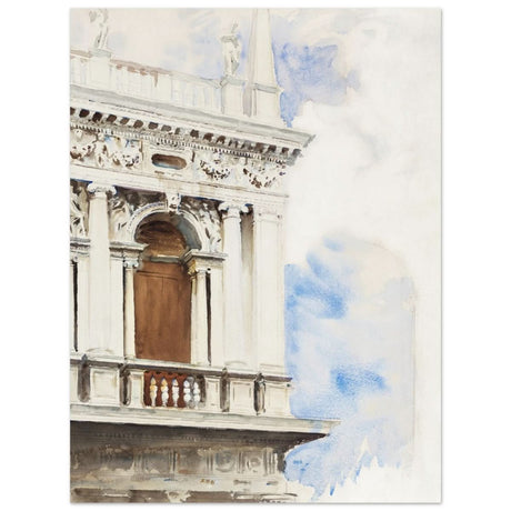A Corner of the Library in Venice (ca. 1904–1907) by John Singer Sargent | Vintage wall art print - Aluminum Print - 30x40 cm / 12x16″ - 