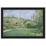 A Cowherd at Valhermeil, Auvers - sur - Oise (1874) by Camille Pissarro | Nature Wall art Print - Framed Canvas - 30x45 cm / 12x18″ - Black frame