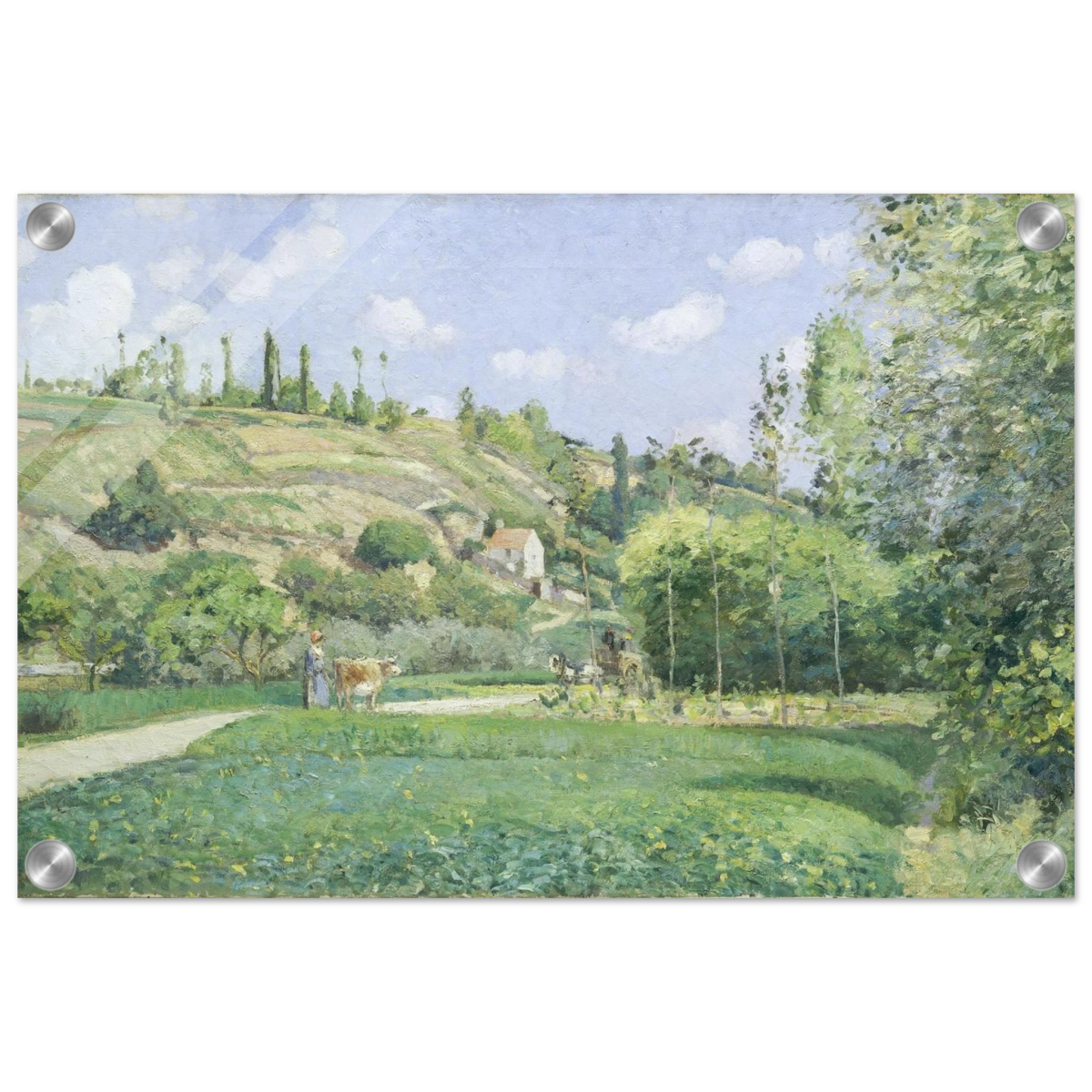 A Cowherd at Valhermeil, Auvers - sur - Oise (1874) by Camille Pissarro | Nature Wall art Print - Acrylic Print - 30x45 cm / 12x18″ - 