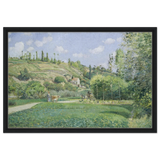 A Cowherd at Valhermeil, Auvers - sur - Oise (1874) by Camille Pissarro | Nature Wall art Print - Framed Canvas - 50x75 cm / 20x30″ - Black frame