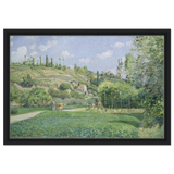 A Cowherd at Valhermeil, Auvers - sur - Oise (1874) by Camille Pissarro | Nature Wall art Print - Framed Canvas - 40x60 cm / 16x24″ - Black frame