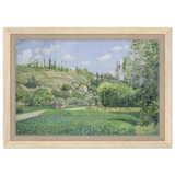 A Cowherd at Valhermeil, Auvers - sur - Oise (1874) by Camille Pissarro | Nature Wall art Print - Framed Canvas - 20x30 cm / 8x12″ - Wood frame