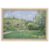 A Cowherd at Valhermeil, Auvers - sur - Oise (1874) by Camille Pissarro | Nature Wall art Print - Framed Canvas - 30x45 cm / 12x18″ - Wood frame