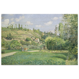 A Cowherd at Valhermeil, Auvers - sur - Oise (1874) by Camille Pissarro | Nature Wall art Print - Wood Prints - 40x60 cm / 16x24″ - 
