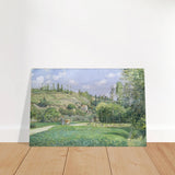 A Cowherd at Valhermeil, Auvers - sur - Oise (1874) by Camille Pissarro | Nature Wall art Print - Brushed Aluminum Print - 60x90 cm / 24x36″ - 
