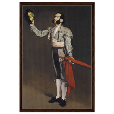 A Matador by Edouard Manet (1866–67) | Vintage wall art print - Framed Canvas - 60x90 cm / 24x36″ - Dark wood frame
