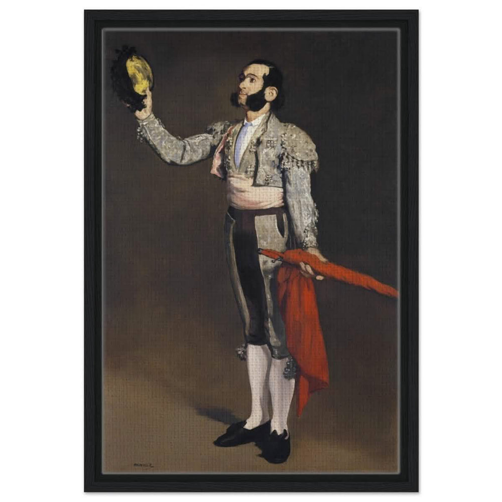 A Matador by Edouard Manet (1866–67) | Vintage wall art print - Framed Canvas - 40x60 cm / 16x24″ - Black frame
