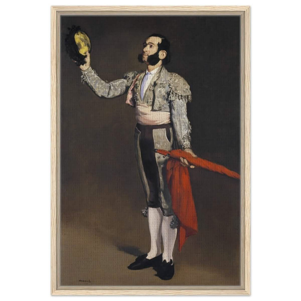 A Matador by Edouard Manet (1866–67) | Vintage wall art print - Framed Canvas - 50x75 cm / 20x30″ - Wood frame
