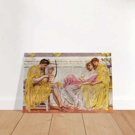 A Musician by Albert Joseph Moore (1867) | Vintage wall art print - Brushed Aluminum Print - 50x75 cm / 20x30″ - 