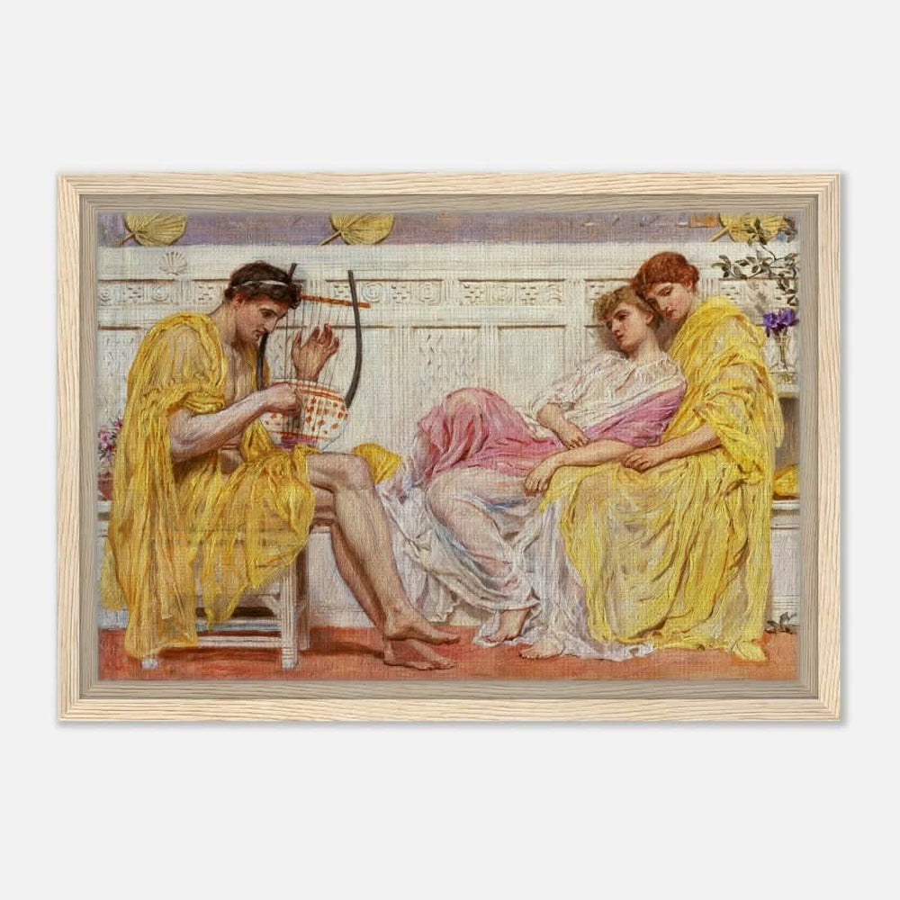 A Musician by Albert Joseph Moore (1867) | Vintage wall art print - Framed Canvas - 30x45 cm / 12x18″ - Wood frame