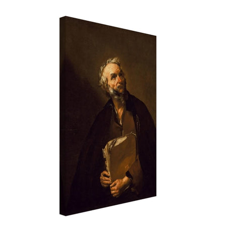 A Philosopher by Jusepe de Ribera | Vintage Wall art print - Canvas - 30x45 cm / 12x18″ - 