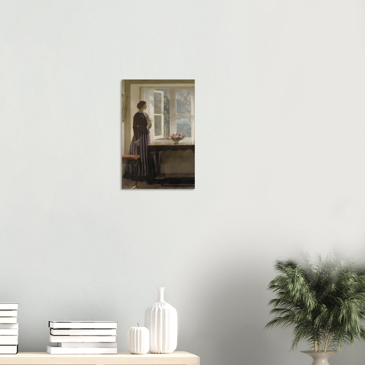 the girl and the picture a flower by harold knight