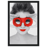 through crimson eyes monochrome glamour pop wall art print30x45 cm / 12x18″Framed Canvas