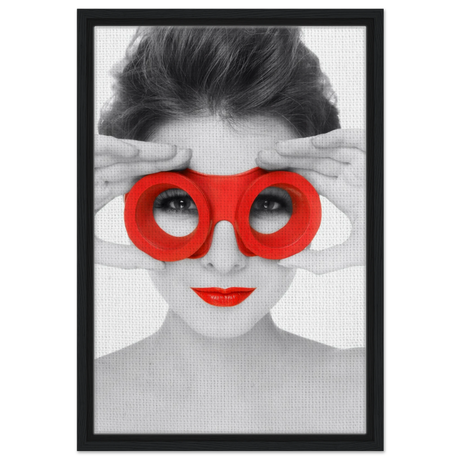 through crimson eyes monochrome glamour pop wall art print30x45 cm / 12x18″Framed Canvas