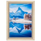 frozen reflections of majesty snowy mountain landscape wall art print30x45 cm / 12x18″Framed Canvas