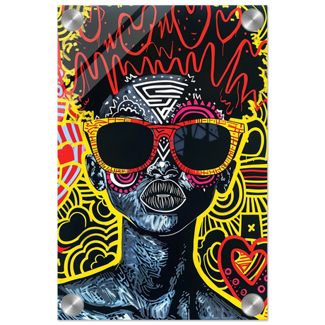 electric royalty afro futurist pop expression wall art print40x60 cm / 16x24″Framed Canvas