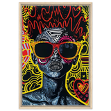 electric royalty afro futurist pop expression wall art print50x75 cm / 20x30″Brushed Aluminum Print