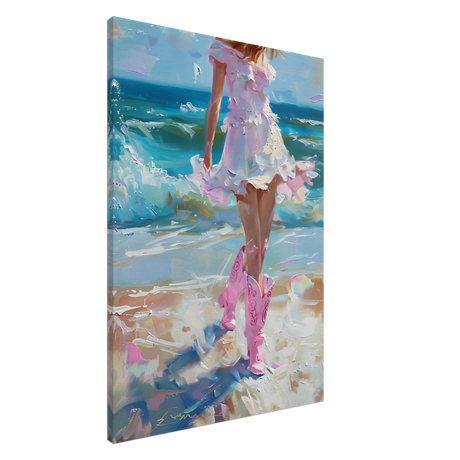 seaside sass pink boots ocean breeze wall art print70x100 cm / 28x40″Acrylic Print