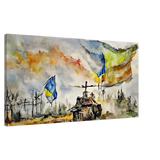 Never Give Up â€“ Ukraine | Panoramic Watercolour War Art PrintDesign Option 250x100 cm / 20x40â€³