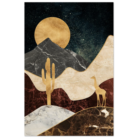 golden horizon safari abstract wilderness in luxe texture wall art print50x75 cm / 20x30″Canvas
