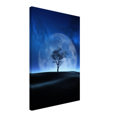 lunar silence a moonlit whisper in the night dreamy digital fantasy landscape wall art print60x90 cm / 24x36″Acrylic Print