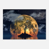 lunar eclipse isle a celestial nightscape awakened by the moon fine art digital illustration surreal moonlit scene70x100 cm / 28x40″Aluminum Print