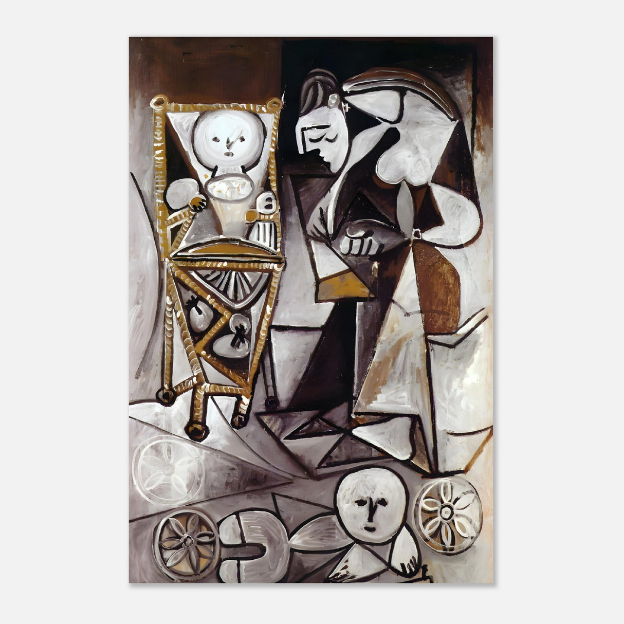woman surrounded by her children by pablo picasso 1950