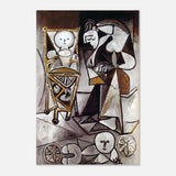woman surrounded by her children by pablo picasso 1950