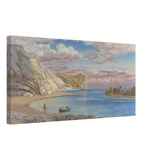 man of war rocks coast of dorset by john brett victorian coastal panoramic landscape stretched canvas print50x100 cm / 20x40″
