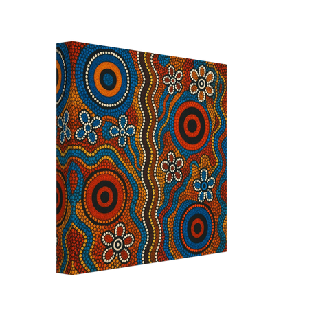 Aboriginal Dreaming Circles Wall Art Print - Canvas - 20x20 cm / 8x8″ - 